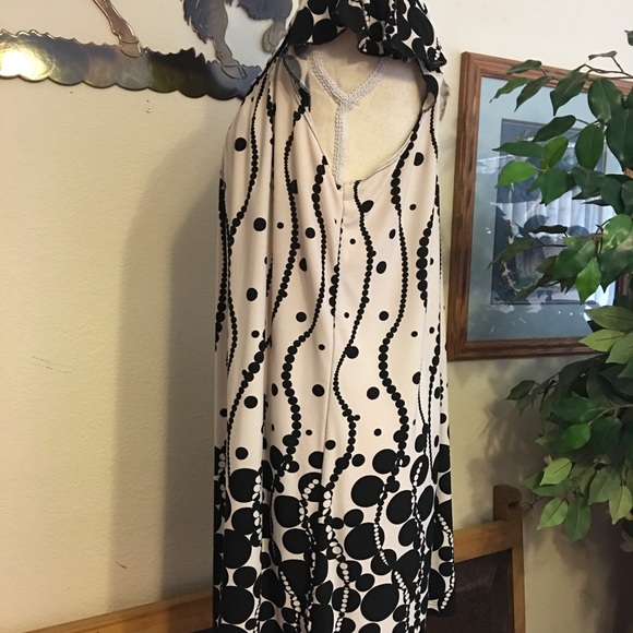 Newport black and white polka dot tunic top 1X - Picture 5 of 8